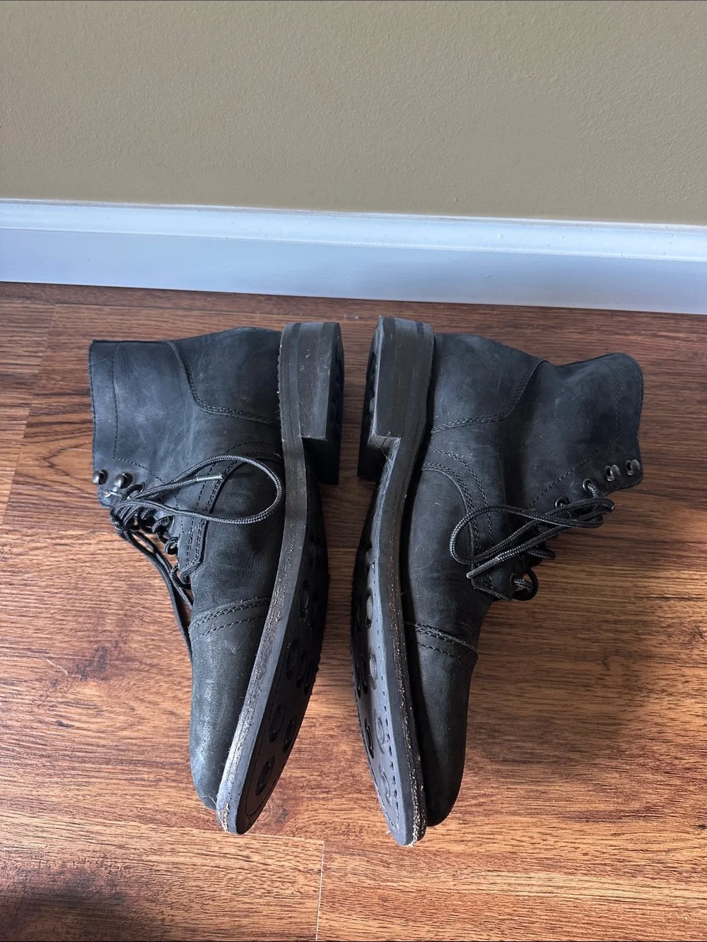 Thursday Boot Co Mens Captain Lace Up Boots Black Matte Leather 10.5